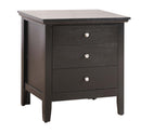 Hammond 3-Drawers Nightstand, Black