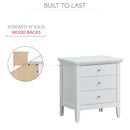 Hammond 3-Drawers Nightstand, White