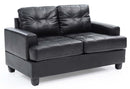 Sandridge 58in Faux Leather Loveseat, Black