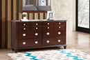 Summit 6-Drawers Dresser, Cappuccino