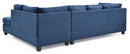 Malone  Sectional, Navy Blue