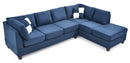 Malone  Sectional, Navy Blue