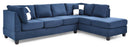 Malone  Sectional, Navy Blue