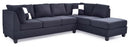 Malone  Sectional, Black