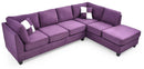 Malone  Sectional, Purple
