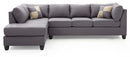 Malone Faux Leather Sectional, Gray