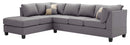 Malone Faux Leather Sectional, Gray