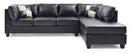 Malone Faux Leather Sectional, Black