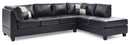 Malone Faux Leather Sectional, Black