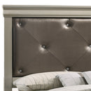 Lorana Queen Bed, Silver Champagne