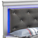 Lorana Full Box Spring Bed, Silver Champagne