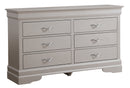 Lorana 6-Drawers Dresser, Silver Champagne