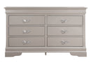 Lorana 6-Drawers Dresser, Silver Champagne