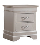 Lorana 2-Drawers Nightstand, Silver Champagne