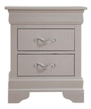 Lorana 2-Drawers Nightstand, Silver Champagne