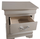 Lorana 2-Drawers Nightstand, Silver Champagne