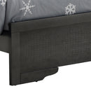Lorana Full Box Spring Bed, Metalic Black