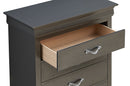 Lorana 5-Drawers Chest, Metalic Black
