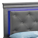 Lorana King Box Spring Bed, Metalic Black