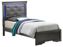 Lorana Twin Box Spring Bed, Metalic Black
