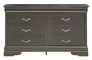 Lorana 6-Drawers Dresser, Metalic Black