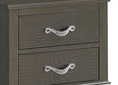 Lorana 2-Drawers Nightstand, Metalic Black