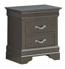 Lorana 2-Drawers Nightstand, Metalic Black