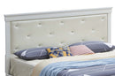 Lorana Queen Bed w/Padded Headboard, Silver Champagne