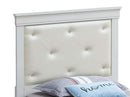 Lorana Twin Bed w/Padded Headboard, Silver Champagne