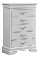 Lorana 5-Drawers Chest, Silver Champagne