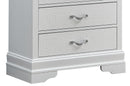 Lorana 5-Drawers Chest, Silver Champagne