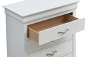 Lorana 5-Drawers Chest, Silver Champagne