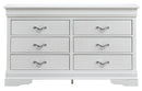 Lorana 6-Drawers Dresser, Silver Champagne