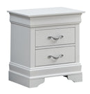 Lorana 2-Drawers Nightstand, Silver Champagne
