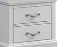 Lorana 2-Drawers Nightstand, Silver Champagne