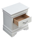 Lorana Croc Textured 2-Drawers Nightstand, White