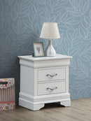 Lorana Croc Textured 2-Drawers Nightstand, White