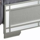 Madison Queen Headboard Bed, Silver Champagne