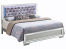 Madison Queen Headboard Bed, Silver Champagne