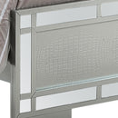 Madison Twin Headboard Bed, Silver Champagne