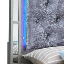 Madison Twin Headboard Bed, Silver Champagne