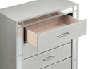 Madison 5-Drawers Chest, Silver Champagne