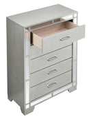 Madison 5-Drawers Chest, Silver Champagne