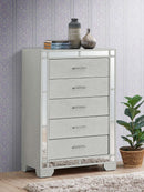 Madison 5-Drawers Chest, Silver Champagne