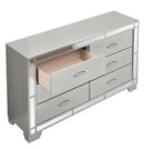 Madison 6-Drawers Dresser, Silver Champagne