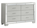 Madison 6-Drawers Dresser, Silver Champagne