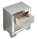 Madison 2-Drawers Nightstand, Silver Champagne
