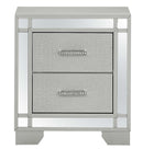 Madison 2-Drawers Nightstand, Silver Champagne