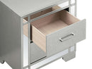 Madison 2-Drawers Nightstand, Silver Champagne
