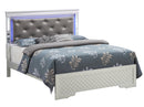 Verona Full Box Spring Bed, Silver Champagne